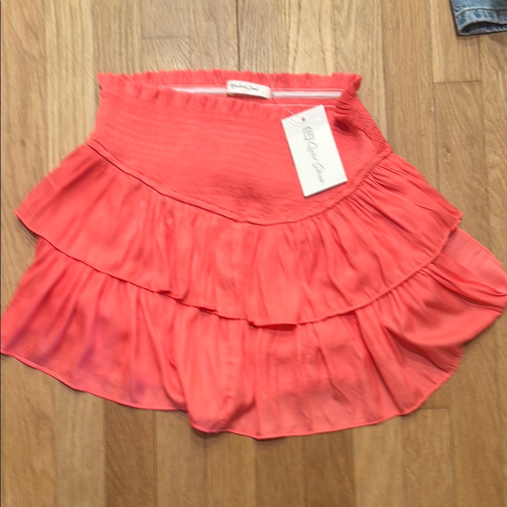 Pink Bubble Mini Skirt with Tiered Ruffles